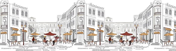 Фартук для кухни «Уличное кафе» 29373 - фото 5562